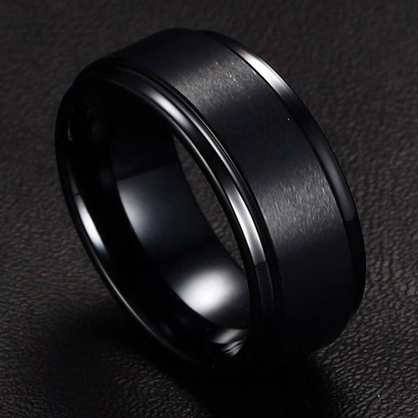 Titanium Ring Handcrafted with Carbon Fiber Exterior by Element Ring
